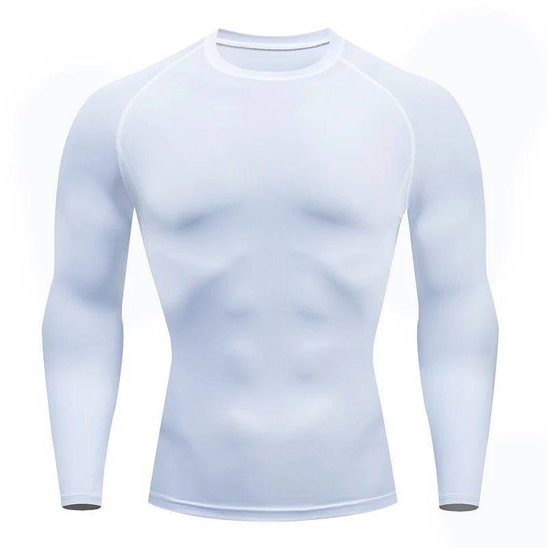 Camiseta de compresión para correr para hombre, camisa deportiva de manga apretado largo para entrenamiento, Jogging, ropa deportiva para gimnasio, ajuste seco, Rashgard