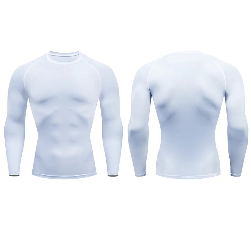 Camiseta de compresión para correr para hombre, camisa deportiva de manga apretado largo para entrenamiento, Jogging, ropa deportiva para gimnasio, ajuste seco, Rashgard