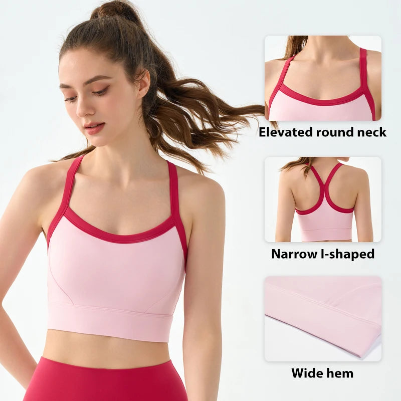 2024 New H-shaped Back Sports Bra for Women's Summer Shockproof Skin Friendly Naked Yoga Tank Top Advanced Pilates Fitness Bra