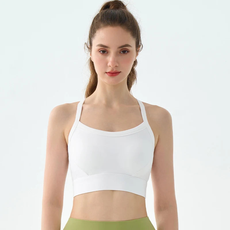 2024 New H-shaped Back Sports Bra for Women's Summer Shockproof Skin Friendly Naked Yoga Tank Top Advanced Pilates Fitness Bra
