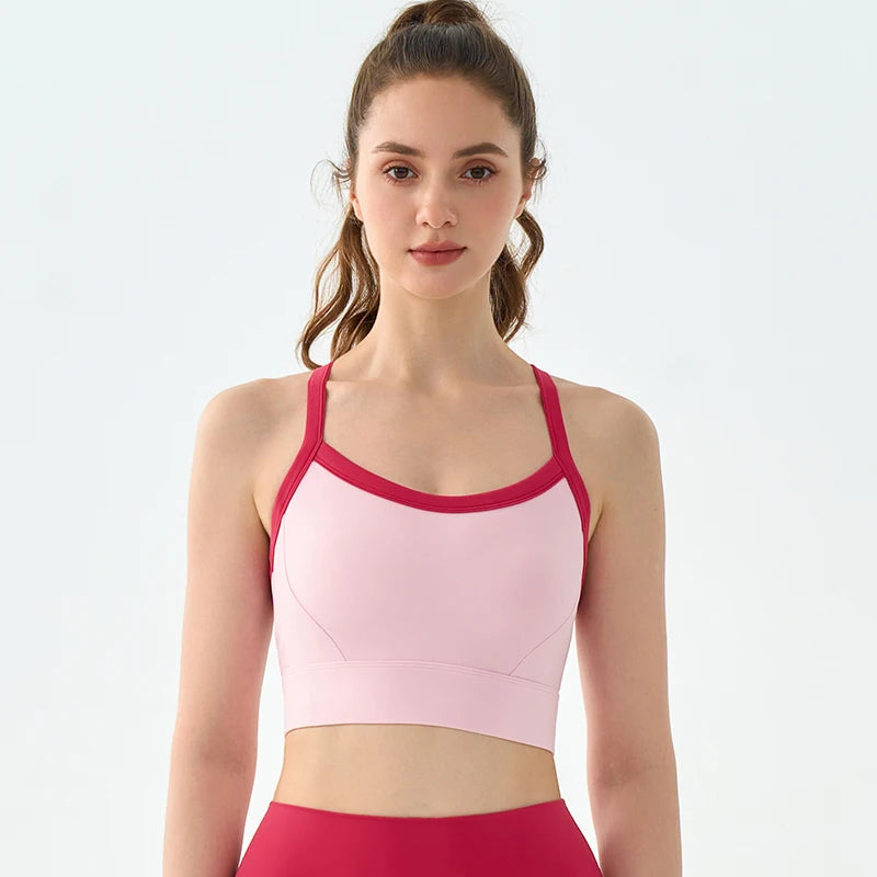 2024 New H-shaped Back Sports Bra for Women's Summer Shockproof Skin Friendly Naked Yoga Tank Top Advanced Pilates Fitness Bra