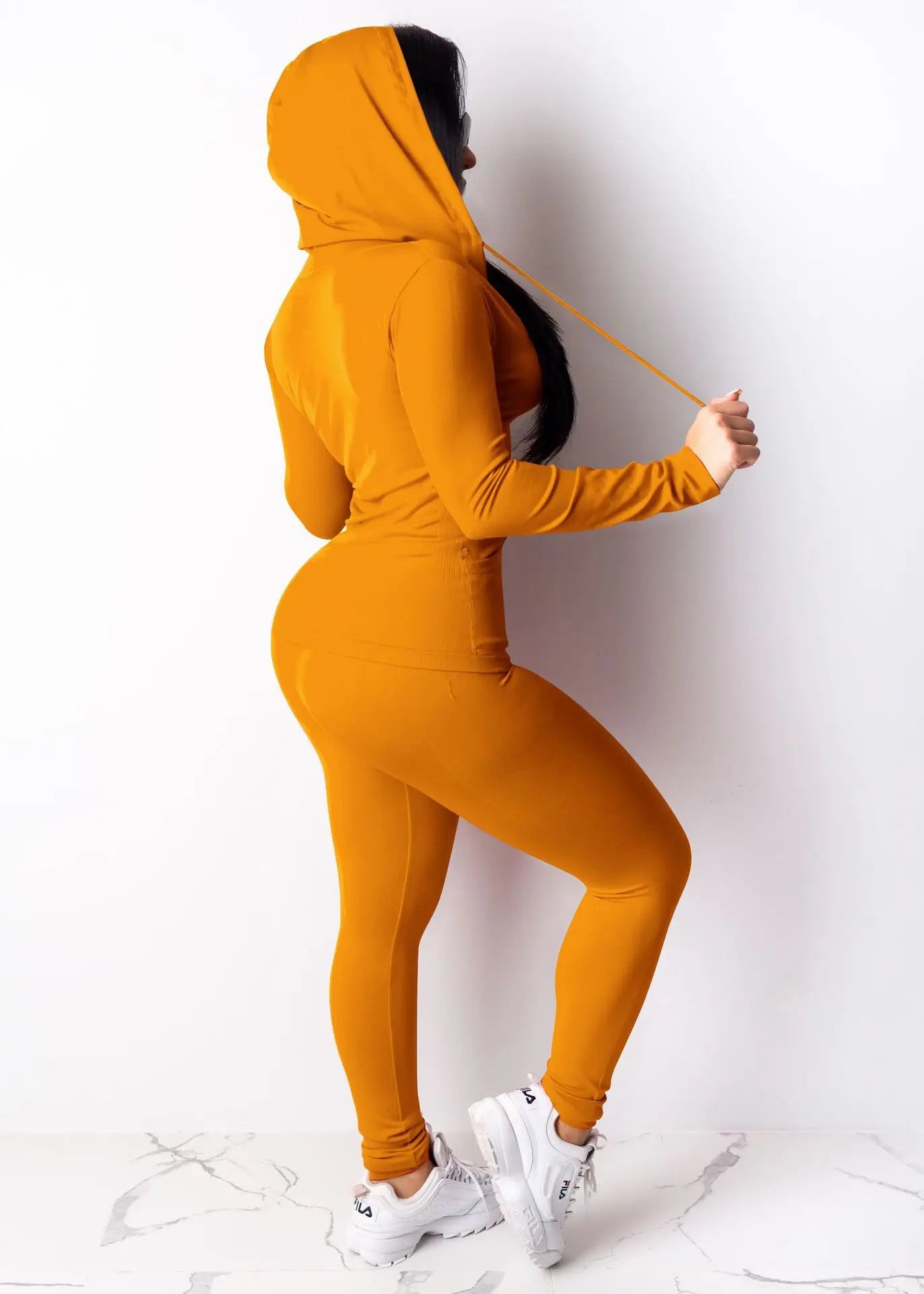 Trajes de Jogging para mujer, sudaderas con capucha informales con cremallera, Top, pantalones de chándal, trajes de Jogger, ropa deportiva femenina, invierno, 2 piezas