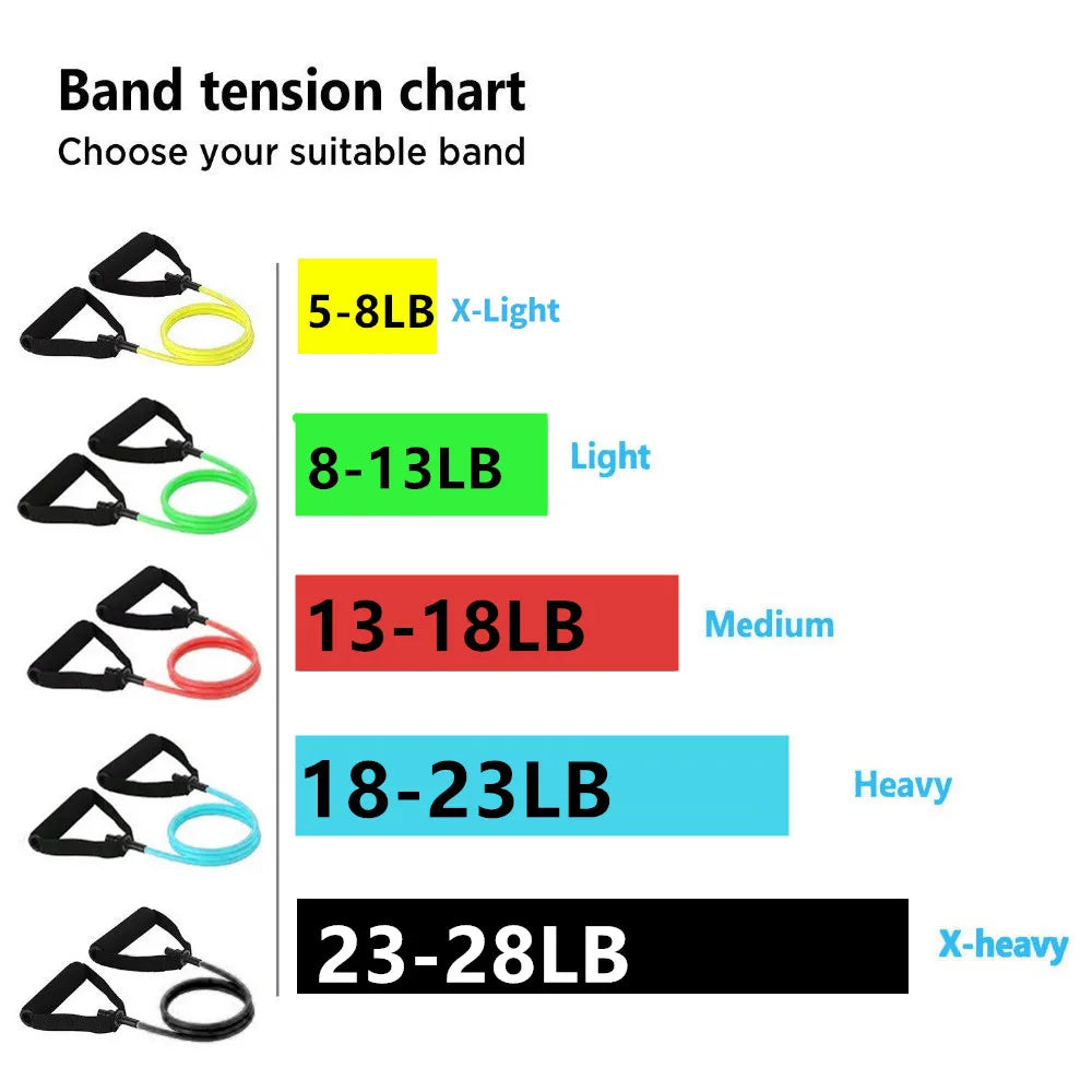 Bandas de resistencia de 5 niveles con asas
