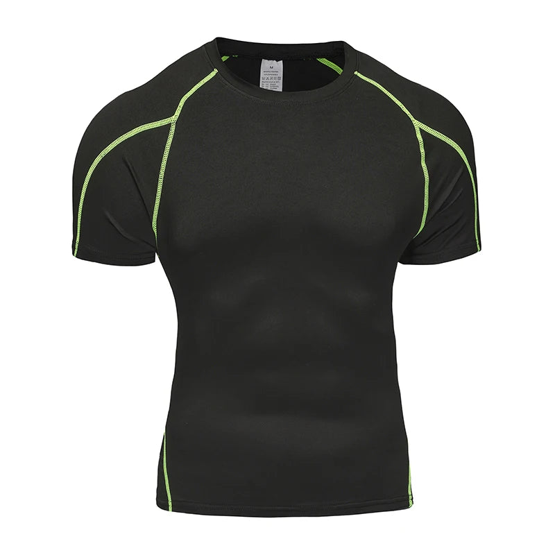 Camiseta para correr para hombre, ropa deportiva de verano, camiseta ajustada para gimnasio, camisetas deportivas para Fitness, medias atléticas elásticas, camisas de compresión para hombre