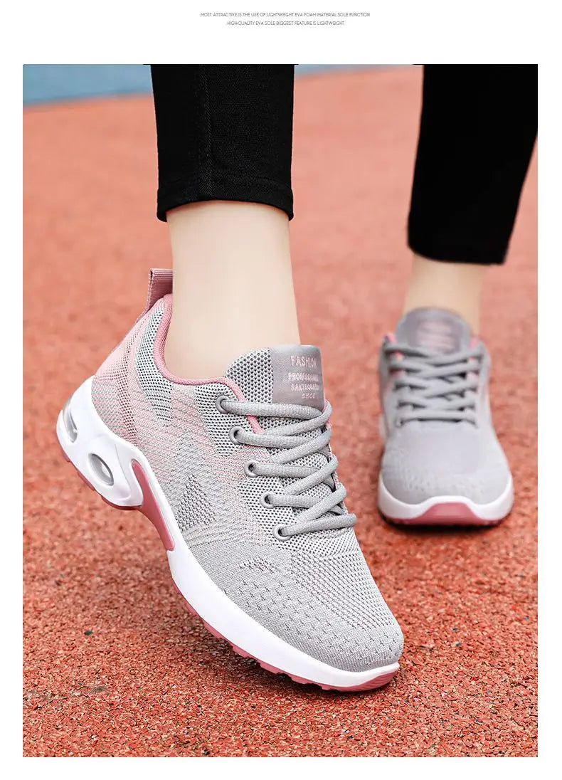 Zapatos de mujer, zapatillas informales, suela blanda, zapatos informales transpirables de malla, zapatos de viaje ligeros para correr, zapatos de verano para mujer