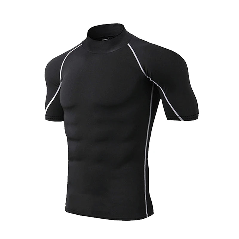 Camiseta de compresión para hombre, ropa deportiva de culturismo, camisetas de entrenamiento de secado rápido de manga corta, camisetas deportivas, camiseta para gimnasio y correr para hombre