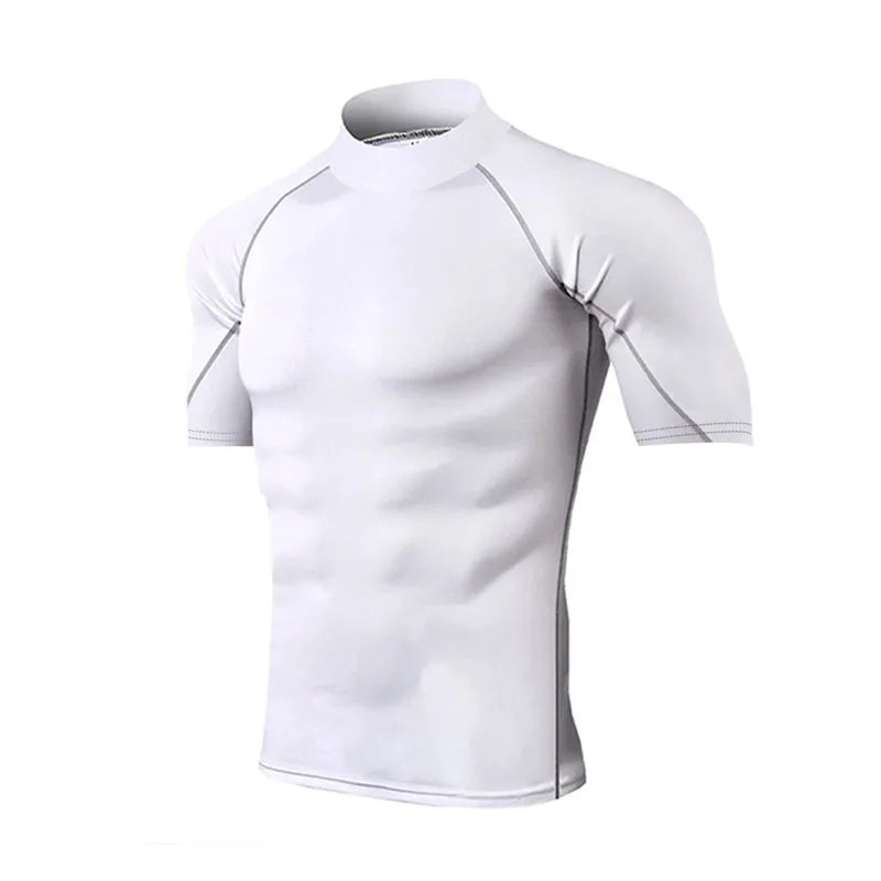 Camiseta de compresión para hombre, ropa deportiva de culturismo, camisetas de entrenamiento de secado rápido de manga corta, camisetas deportivas, camiseta para gimnasio y correr para hombre