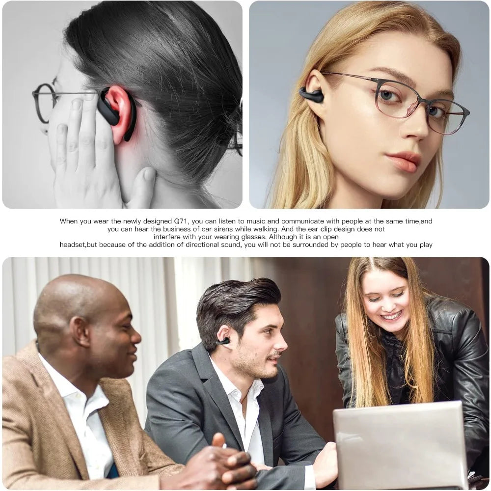Auriculares deportivos inalámbricos de oreja abierta, auriculares BT inalámbricos con clip para Android iPhone, auriculares de conducción de aire para ciclismo, correr