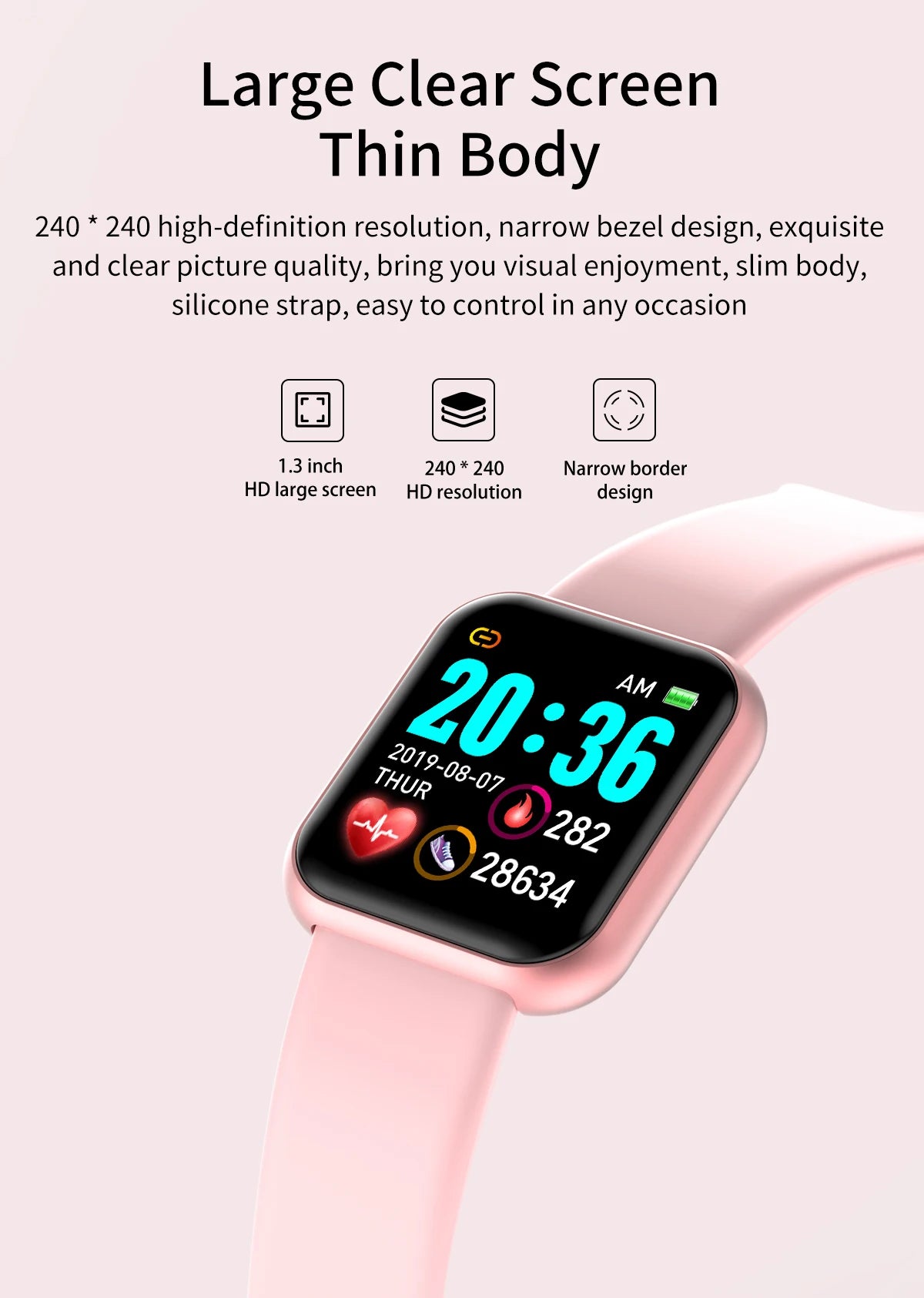 Reloj inteligente multifuncional para hombre y mujer, pulsera deportiva con Bluetooth, Monitor de sueño y música, D20, Y68