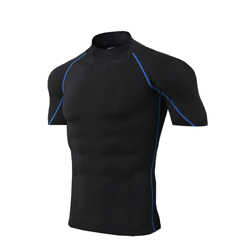 Camiseta de compresión para hombre, ropa deportiva de culturismo, camisetas de entrenamiento de secado rápido de manga corta, camisetas deportivas, camiseta para gimnasio y correr para hombre