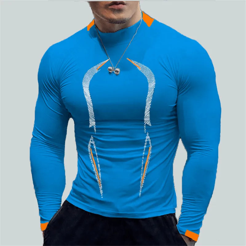 Camiseta de manga larga para hombre, camiseta de compresión de secado rápido para gimnasio, camisas informales de gran tamaño, Tops, blusa transpirable, camisetas, ropa para hombre
