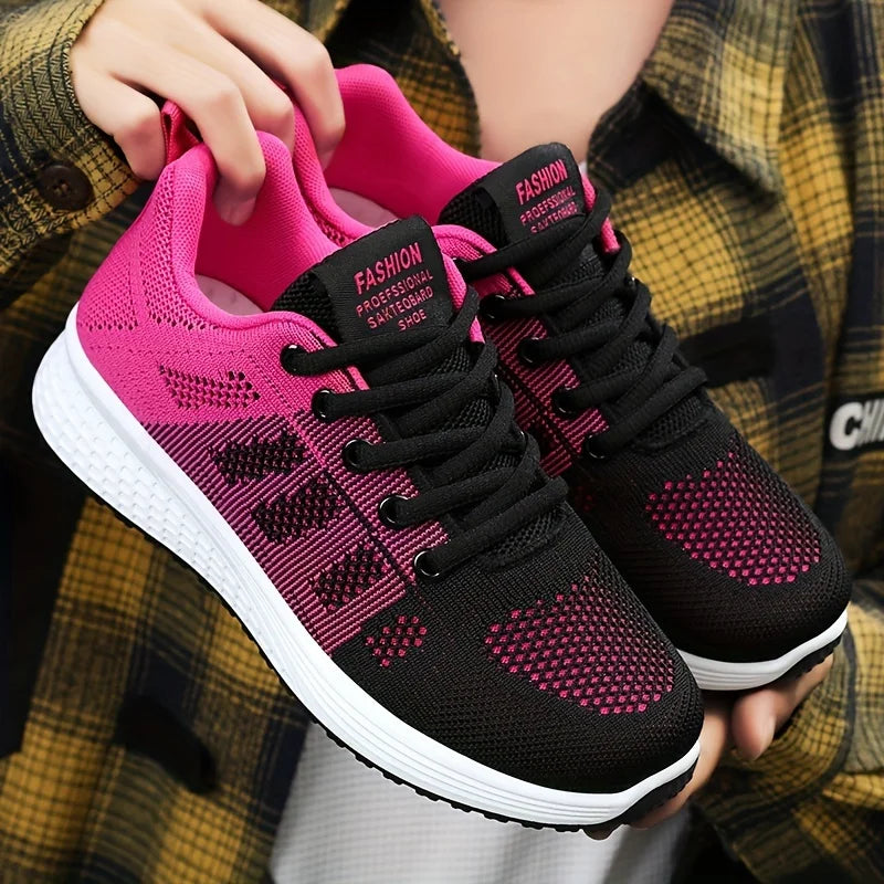 Zapatos de mujer, zapatillas informales, suela blanda, zapatos informales transpirables de malla, zapatos de viaje ligeros para correr, zapatos de verano para mujer