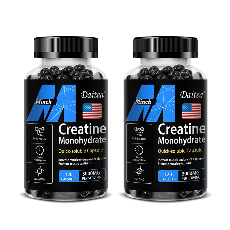 Daitea Creatine Monohidratos de 3000 mg: Fuerza, Músculo y Rendimiento, Suplemento Nutritivo para Adultos Compatible con Keto