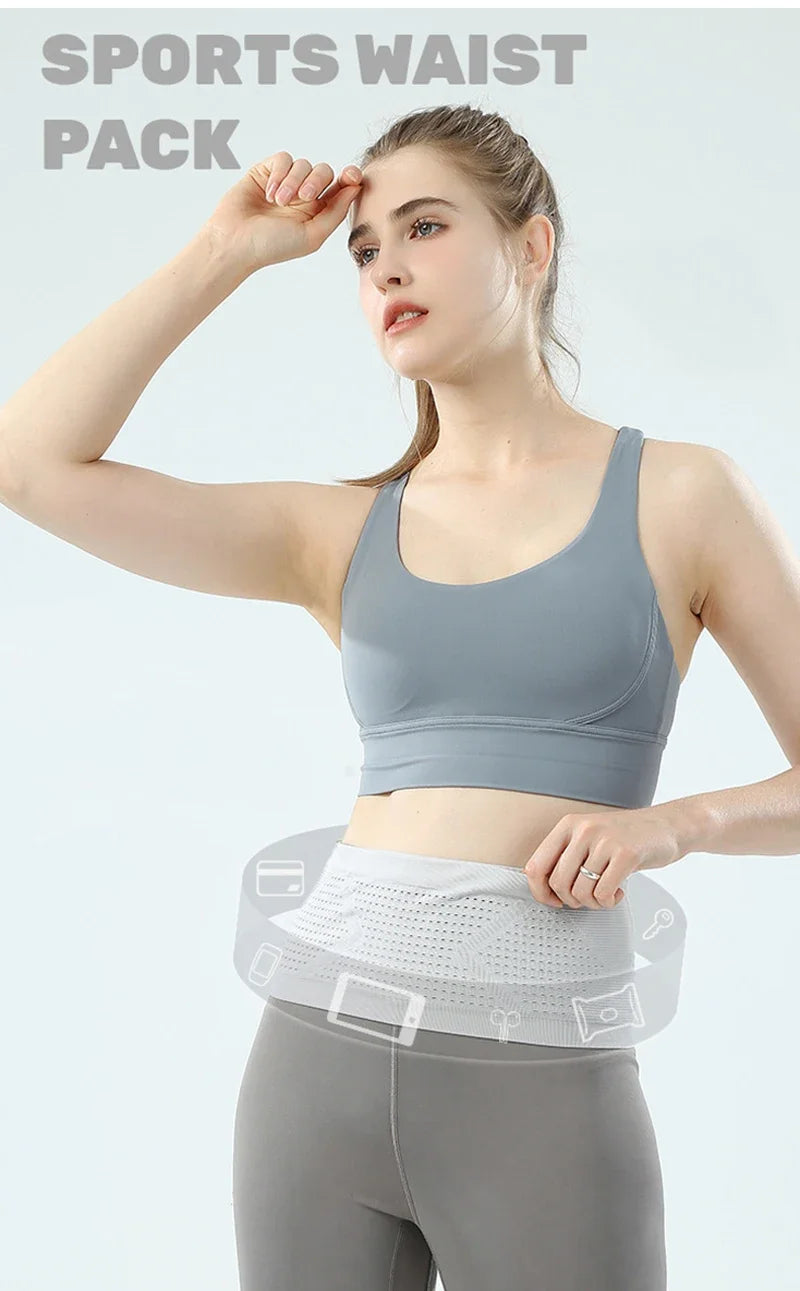 Riñonera deportiva Invisible sin costuras para correr, riñonera para gimnasio, bolsa ligera y transpirable para teléfono, bolsa elástica portátil para ciclismo