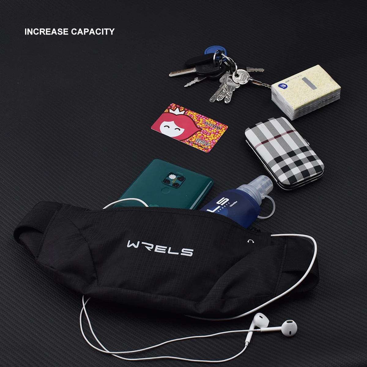 Riñonera para correr al aire libre, bolsa ultrafina para teléfono móvil, elástica, deportiva, impermeable, ajustada, para teléfono móvil