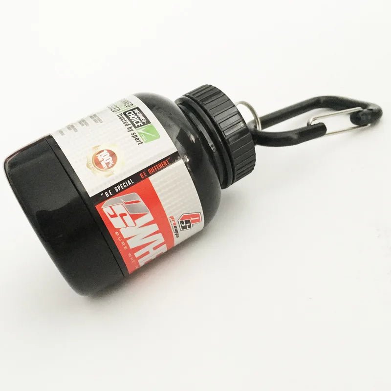 Contenedor de proteína en polvo ZK30, organizador de pastillas, llavero de proteínas, nutrición deportiva, botella de agua, llavero de proteína de suero deportivo