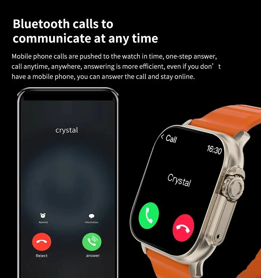 LAXASFIT 2025 el más nuevo reloj inteligente Bluetooth llamada de voz Monitor de ritmo cardíaco pulsera deportiva para Android IOS reloj inteligente regalo