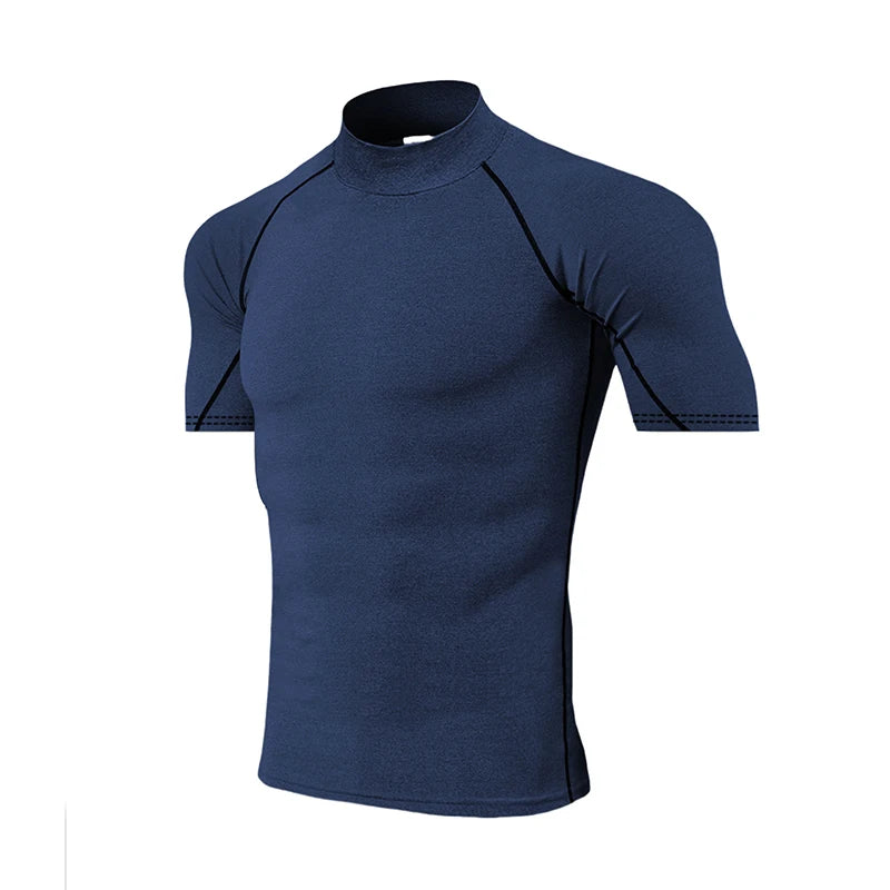 Camiseta de compresión para hombre, ropa deportiva de culturismo, camisetas de entrenamiento de secado rápido de manga corta, camisetas deportivas, camiseta para gimnasio y correr para hombre