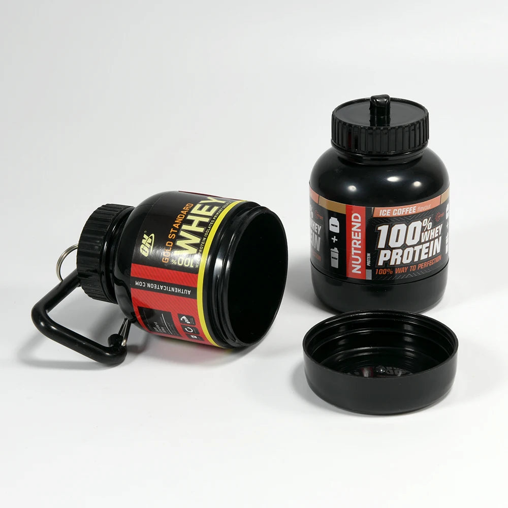 Contenedor de proteína en polvo ZK30, organizador de pastillas, llavero de proteínas, nutrición deportiva, botella de agua, llavero de proteína de suero deportivo