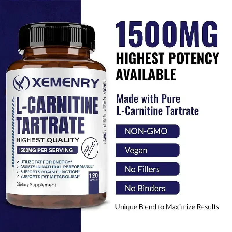 Tarrato de L-carnitina: apoya el metabolismo, el quemador de grasa, promueve el crecimiento muscular, alivia la fatiga, apoya la salud cardiovascular