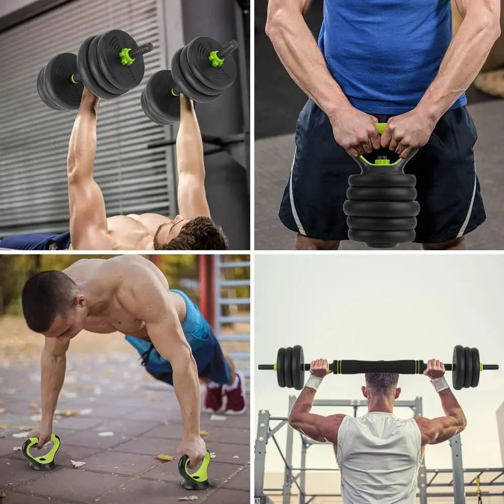 Juego de pesas ajustables 4 en 1 de 66 libras/88 libras de peso, utilizado como pesas rusas, soporte de realce para gimnasio y hogar