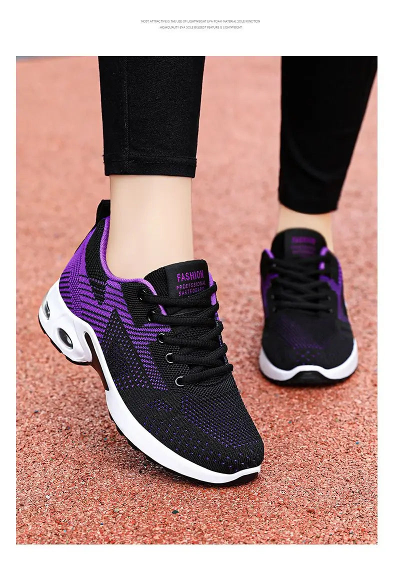 Zapatos de mujer, zapatillas informales, suela blanda, zapatos informales transpirables de malla, zapatos de viaje ligeros para correr, zapatos de verano para mujer