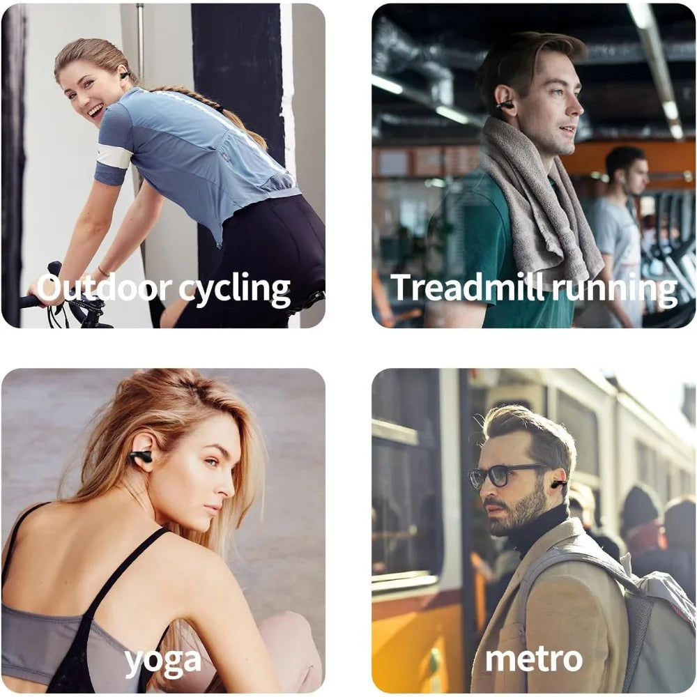 Auriculares deportivos inalámbricos de oreja abierta, auriculares BT inalámbricos con clip para Android iPhone, auriculares de conducción de aire para ciclismo, correr