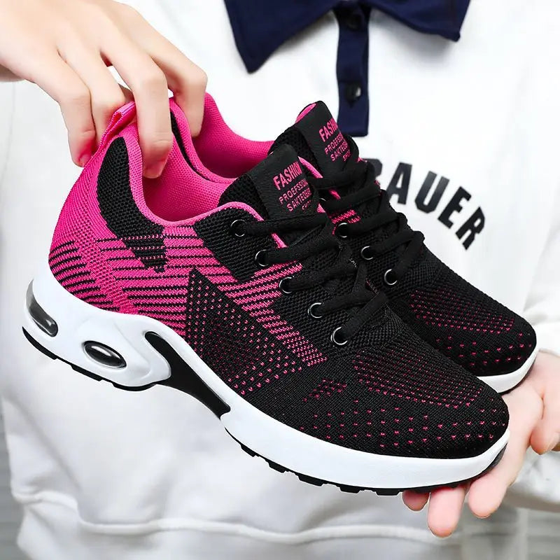 Zapatos de mujer, zapatillas informales, suela blanda, zapatos informales transpirables de malla, zapatos de viaje ligeros para correr, zapatos de verano para mujer