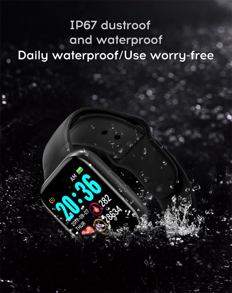 Reloj inteligente multifuncional para hombre y mujer, pulsera deportiva con Bluetooth, Monitor de sueño y música, D20, Y68