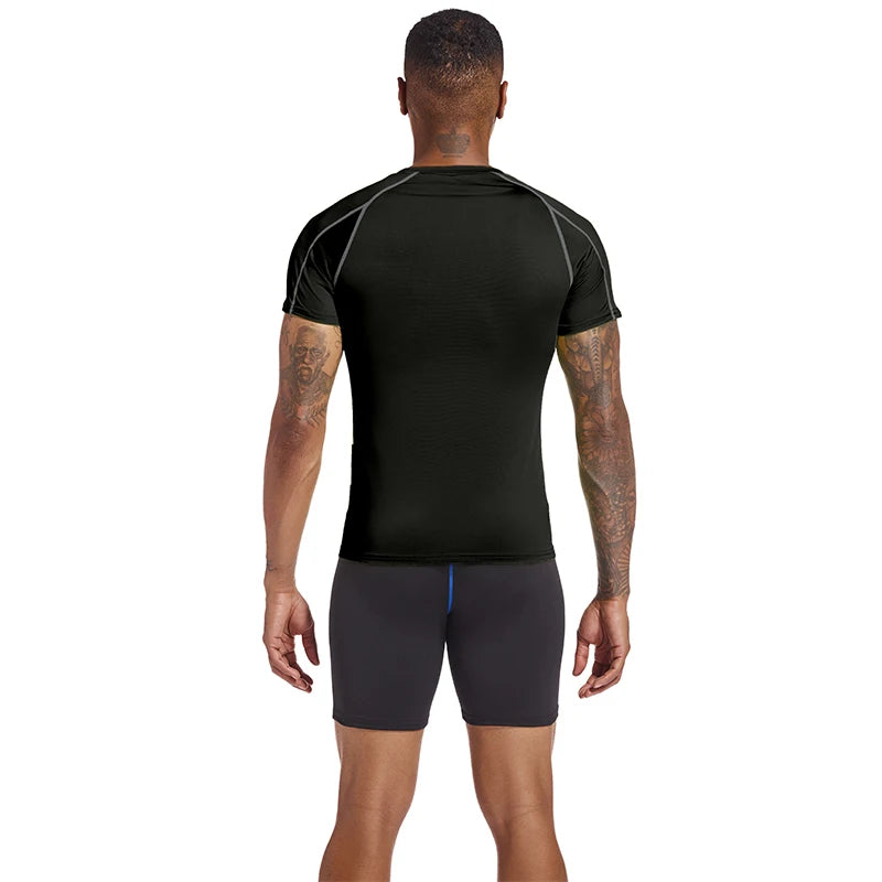Camiseta para correr para hombre, ropa deportiva de verano, camiseta ajustada para gimnasio, camisetas deportivas para Fitness, medias atléticas elásticas, camisas de compresión para hombre