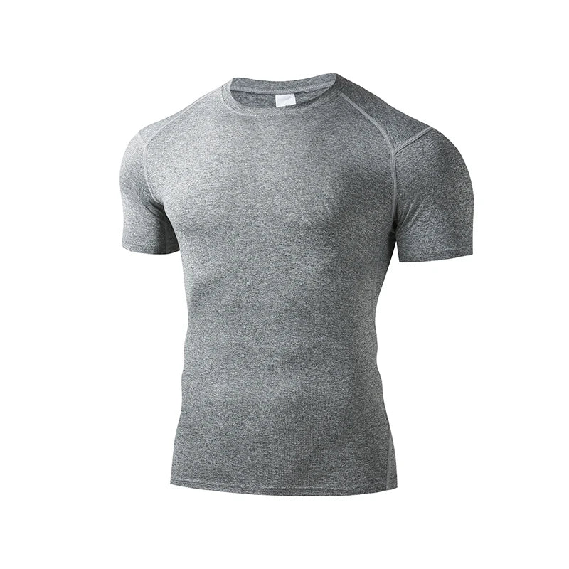 Camiseta para correr para hombre, camisetas deportivas de manga corta de verano para hombre, camiseta de entrenamiento, medias ajustadas, camisetas de compresión para gimnasio y Fitness para hombre