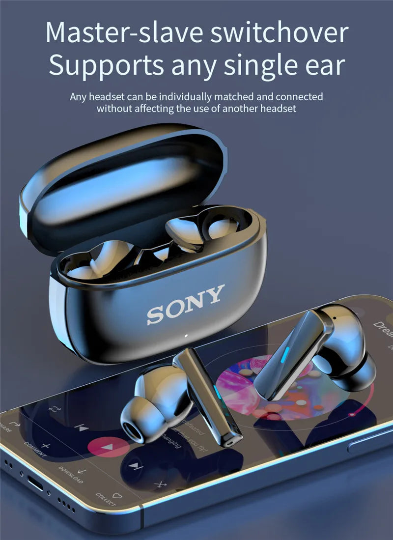 Auriculares y auriculares Bluetooth inalámbricos Sony, tapones para los oídos intrauditivos, impermeables, Fitness, movimiento, música, Hedset, funda con tapa