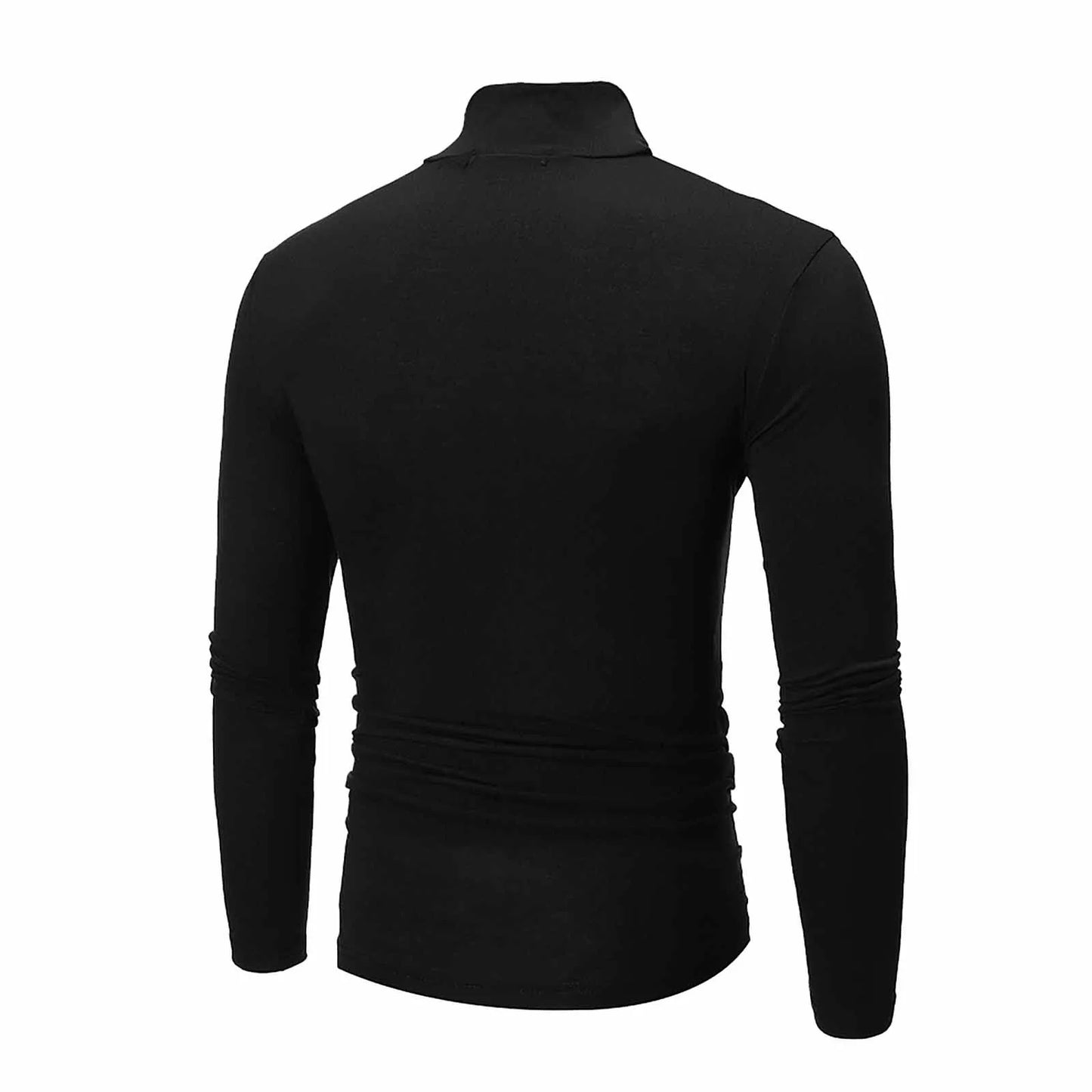Camiseta básica lisa de fondo para hombre, Jersey informal ajustado de cuello alto básico, Tops finos de otoño y primavera