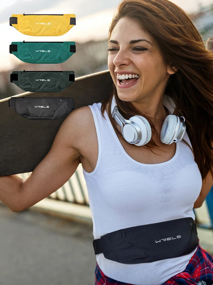 Riñonera para correr al aire libre, bolsa ultrafina para teléfono móvil, elástica, deportiva, impermeable, ajustada, para teléfono móvil