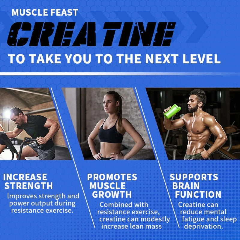 Daitea Creatine Monohidratos de 3000 mg: Fuerza, Músculo y Rendimiento, Suplemento Nutritivo para Adultos Compatible con Keto
