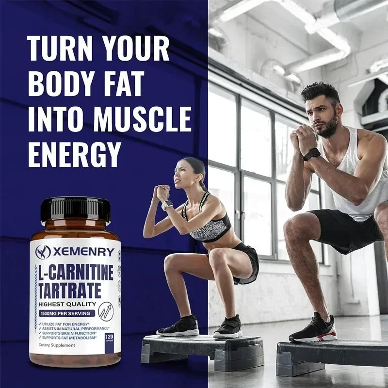 Tarrato de L-carnitina: apoya el metabolismo, el quemador de grasa, promueve el crecimiento muscular, alivia la fatiga, apoya la salud cardiovascular
