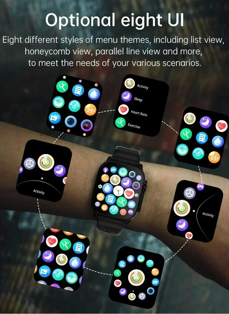 LAXASFIT 2025 el más nuevo reloj inteligente Bluetooth llamada de voz Monitor de ritmo cardíaco pulsera deportiva para Android IOS reloj inteligente regalo