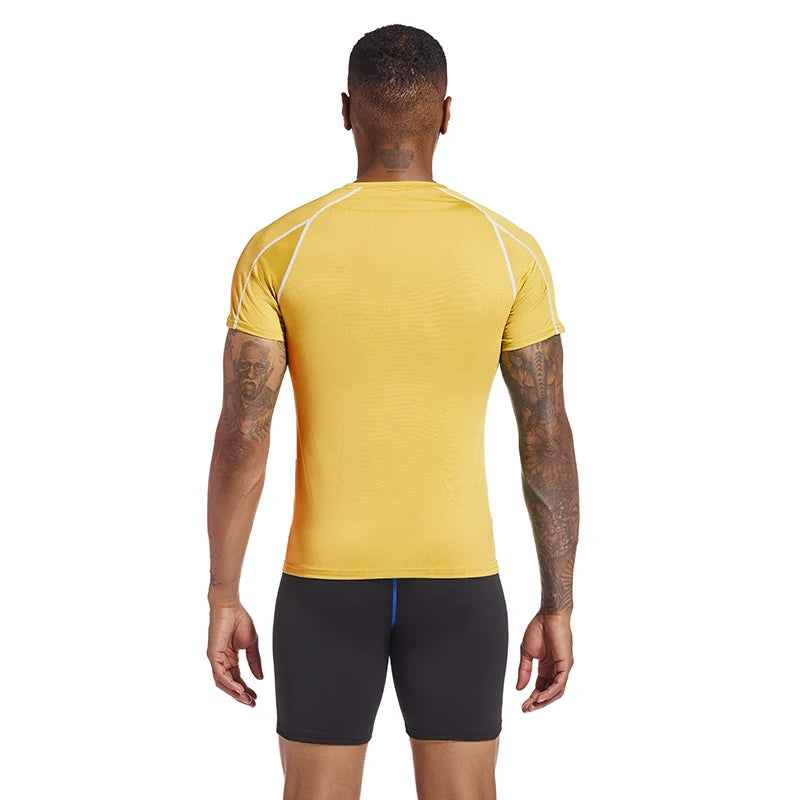 Camiseta para correr para hombre, ropa deportiva de verano, camiseta ajustada para gimnasio, camisetas deportivas para Fitness, medias atléticas elásticas, camisas de compresión para hombre