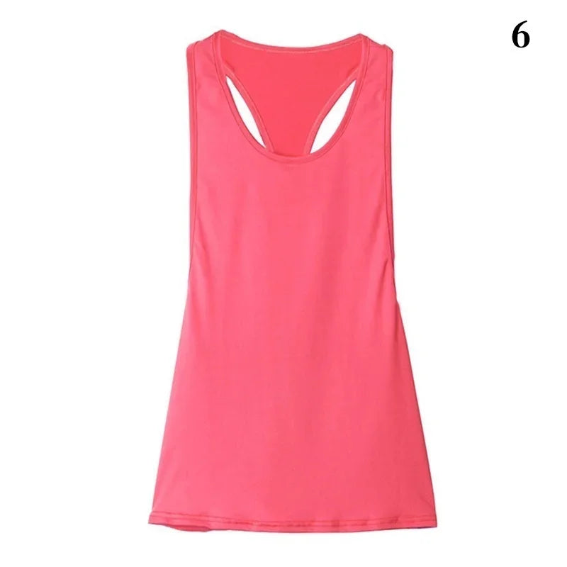 Camiseta deportiva nueva para mujer, camiseta sin mangas deportiva para Fitness, parte trasera en forma de T, camiseta sin mangas ajustada de secado rápido para correr, abrigo