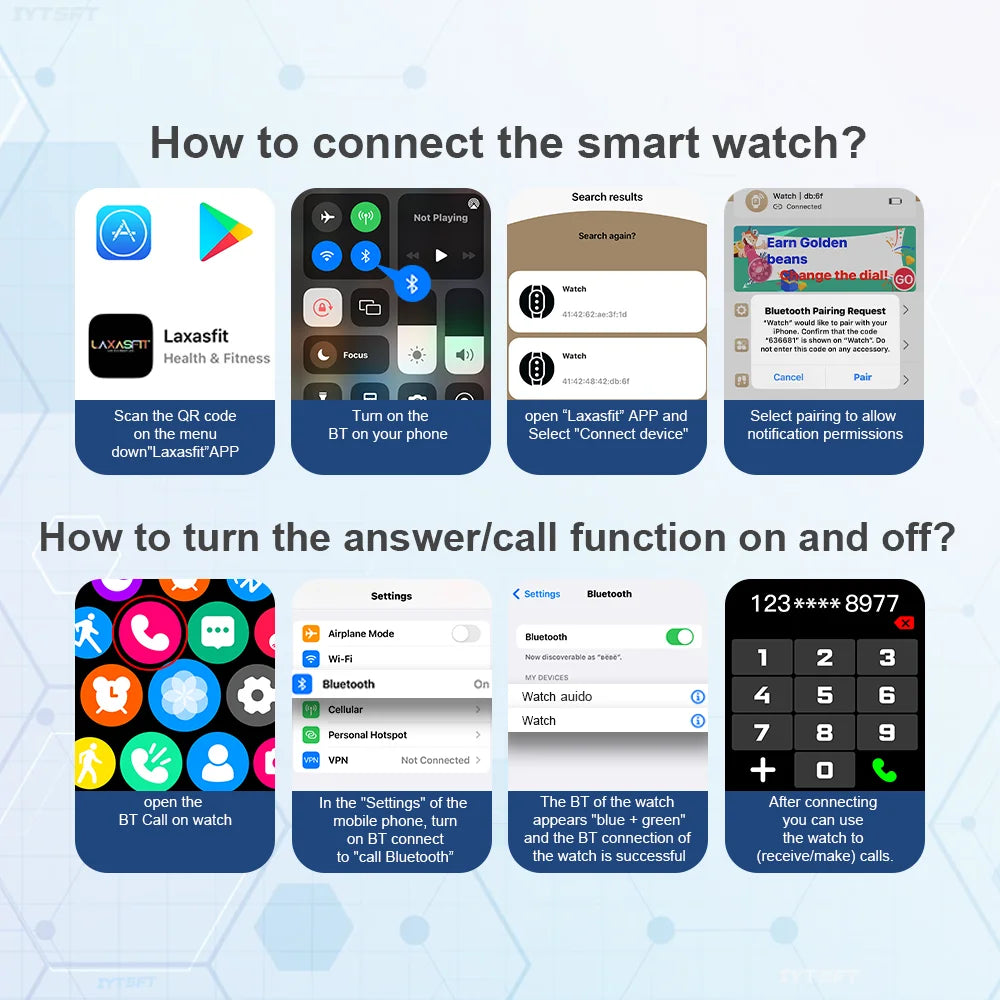 LAXASFIT 2025 el más nuevo reloj inteligente Bluetooth llamada de voz Monitor de ritmo cardíaco pulsera deportiva para Android IOS reloj inteligente regalo