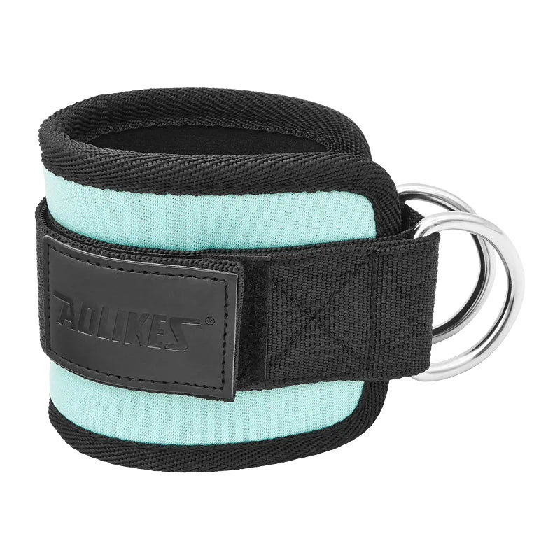 AOLIKES-Puños acolchados ajustables para muñeca y tobillo, correas acolchadas, anillo en D, cola para máquina de Cable, Ideal para ejercicios de glúteos