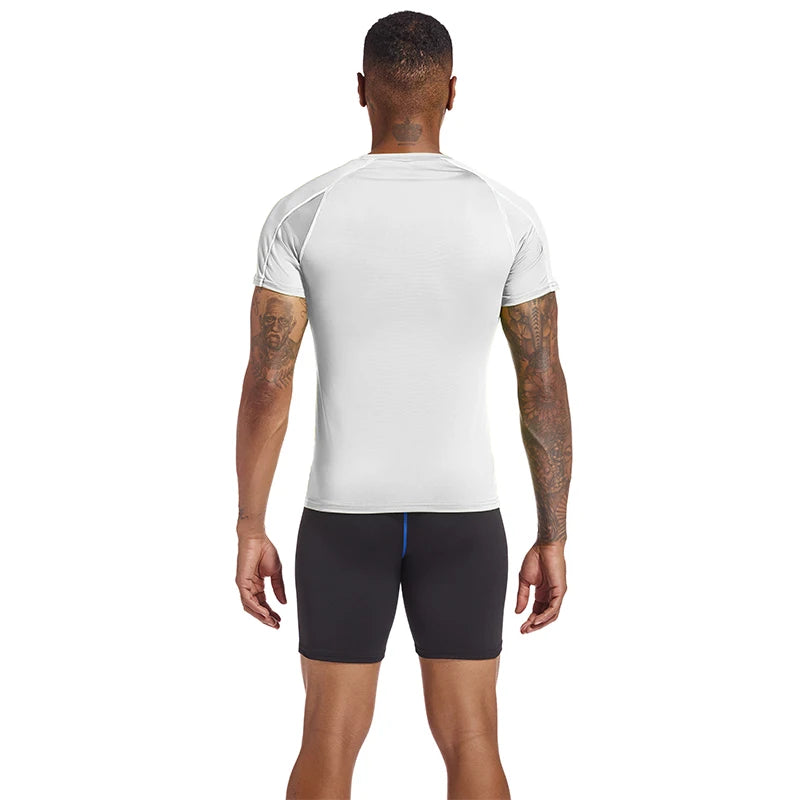 Camiseta para correr para hombre, ropa deportiva de verano, camiseta ajustada para gimnasio, camisetas deportivas para Fitness, medias atléticas elásticas, camisas de compresión para hombre