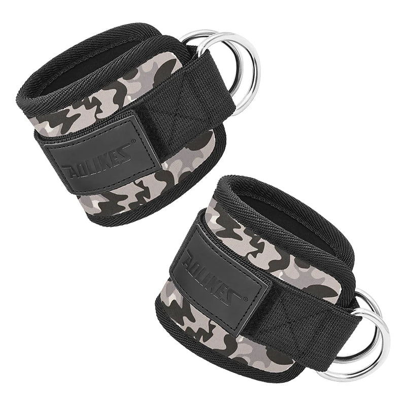 AOLIKES-Puños acolchados ajustables para muñeca y tobillo, correas acolchadas, anillo en D, cola para máquina de Cable, Ideal para ejercicios de glúteos