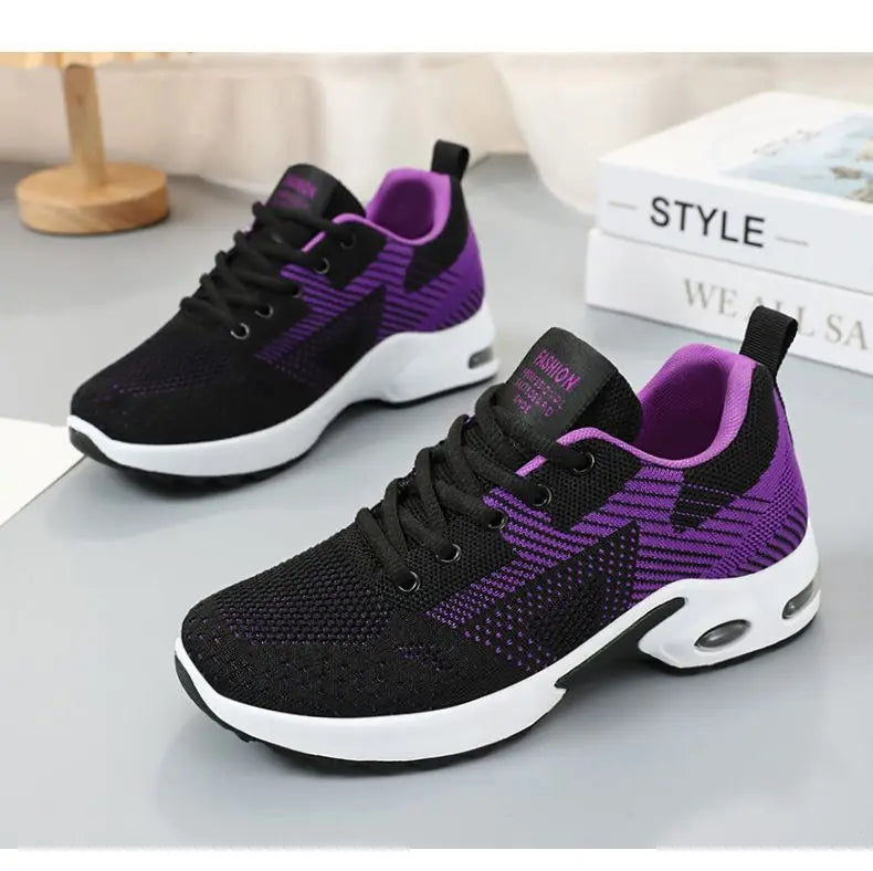 Zapatos de mujer, zapatillas informales, suela blanda, zapatos informales transpirables de malla, zapatos de viaje ligeros para correr, zapatos de verano para mujer