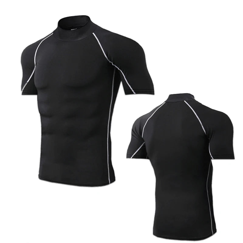 Camiseta de compresión para hombre, ropa deportiva de culturismo, camisetas de entrenamiento de secado rápido de manga corta, camisetas deportivas, camiseta para gimnasio y correr para hombre