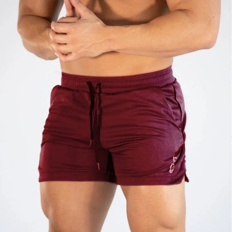 2025 NUEVOS pantalones cortos de entrenamiento de gimnasia para hombre, ropa deportiva informal para hombre, pantalones de playa con rejilla para correr, pantalones cortos transpirables de secado rápido para hombre