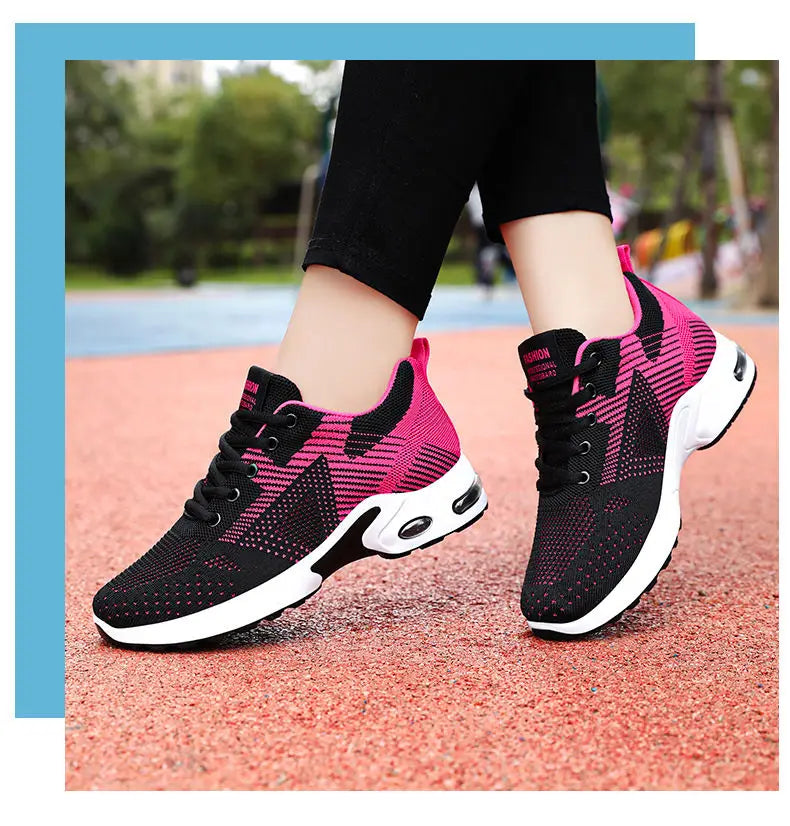 Zapatos de mujer, zapatillas informales, suela blanda, zapatos informales transpirables de malla, zapatos de viaje ligeros para correr, zapatos de verano para mujer