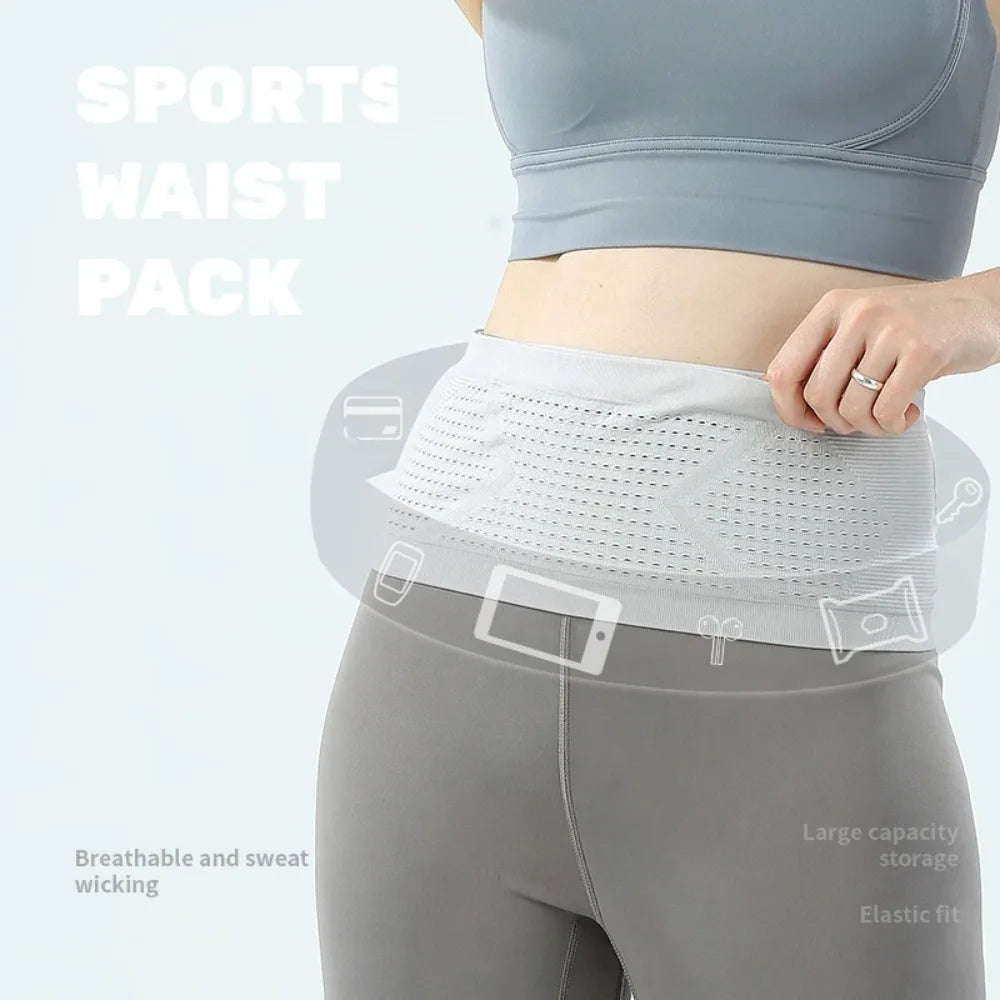 Riñonera deportiva Invisible sin costuras para correr, riñonera para gimnasio, bolsa ligera y transpirable para teléfono, bolsa elástica portátil para ciclismo