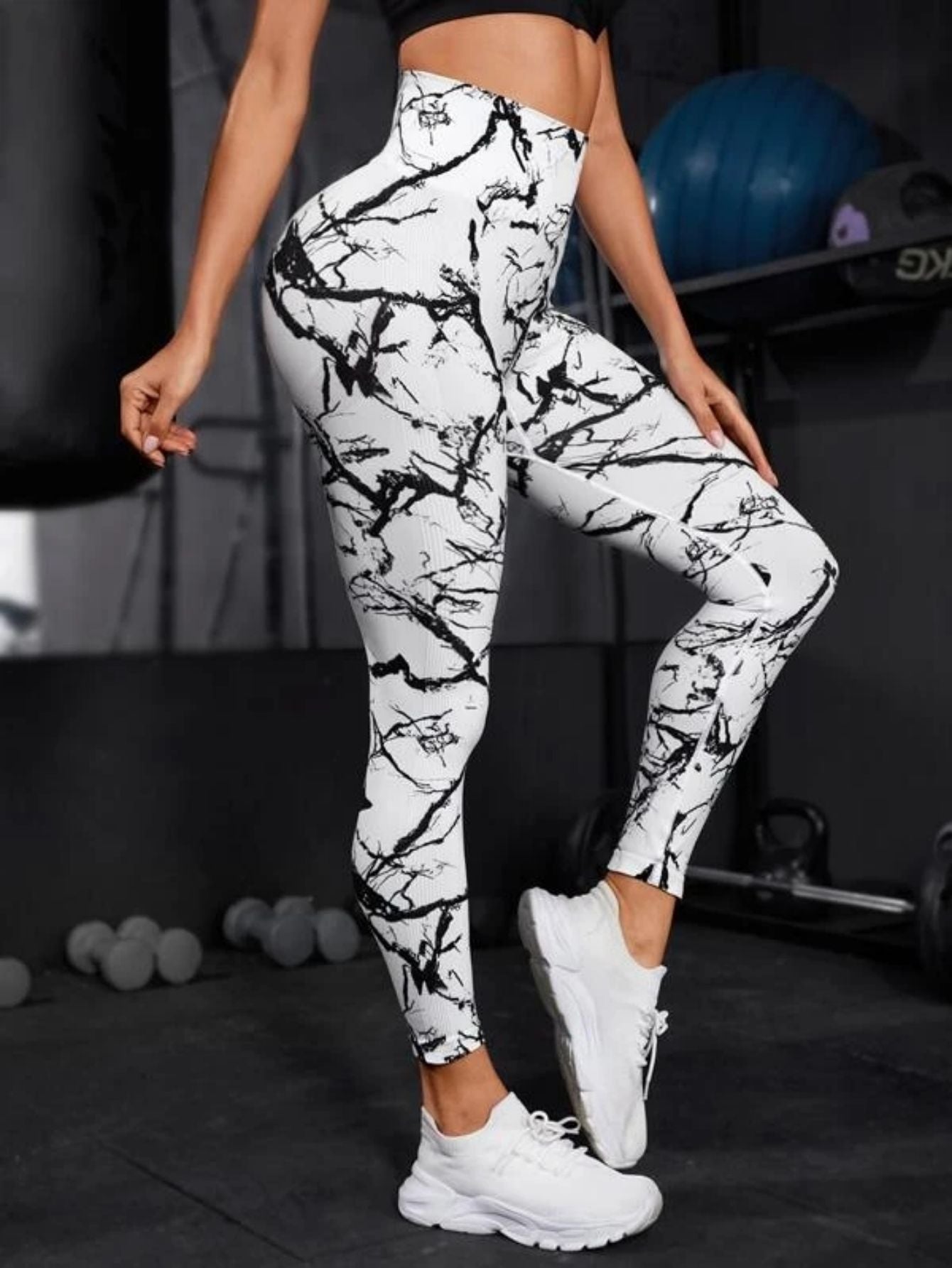Mallas de cintura alta sin costuras para mujer, Leggings de teñido anudado, pantalones de Yoga para correr y Fitness, medias elásticas de punto de elevación de cadera