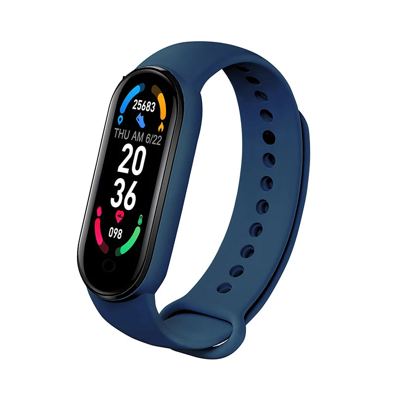 Reloj inteligente M6 para hombre y mujer, pulsera deportiva con Monitor de frecuencia cardíaca y presión arterial, resistente al agua, multifunción